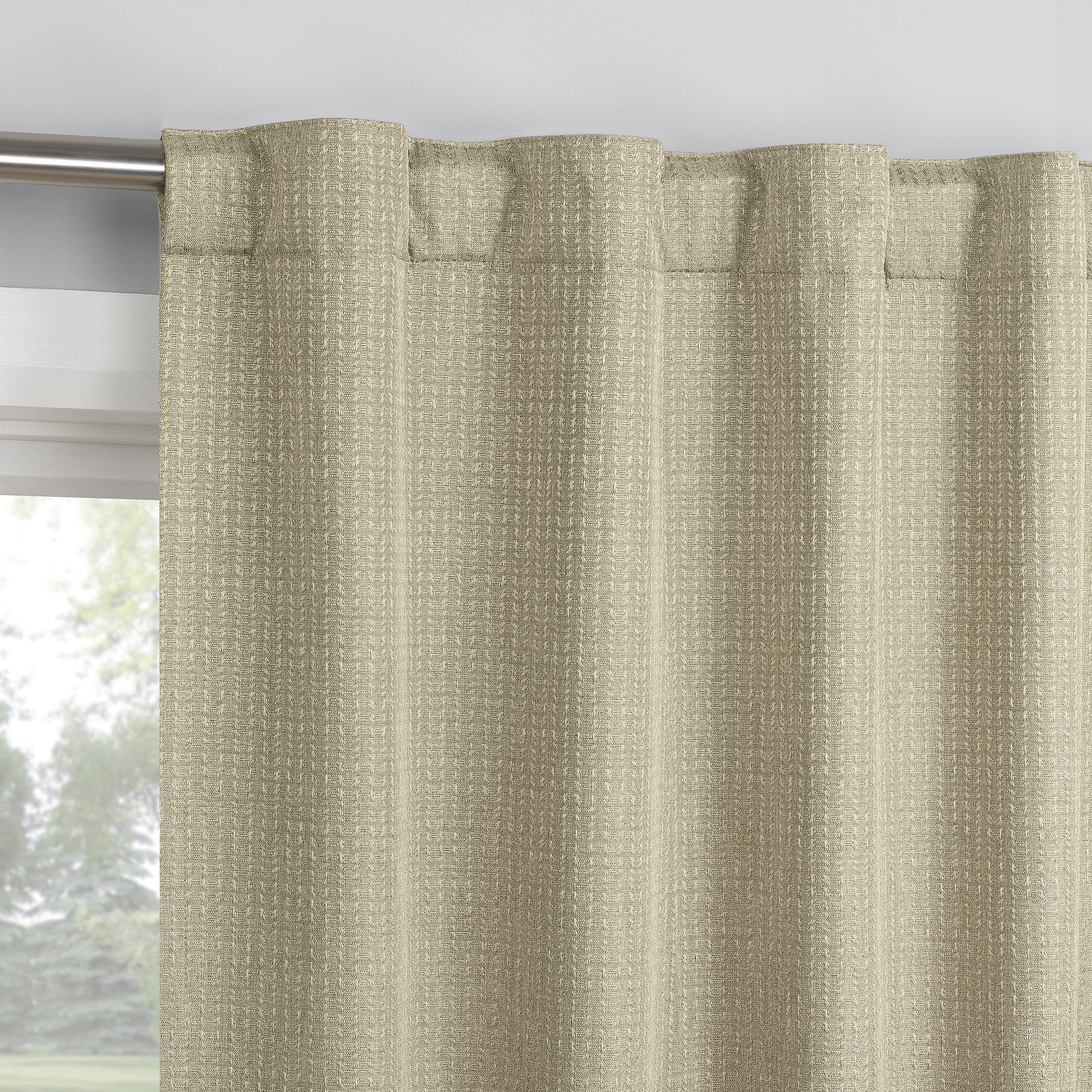 Sun Zero Vance 2-Piece Magnetic Closure 100% Blackout Back Tab Curtain Panel Pair, 37"x84", Taupe