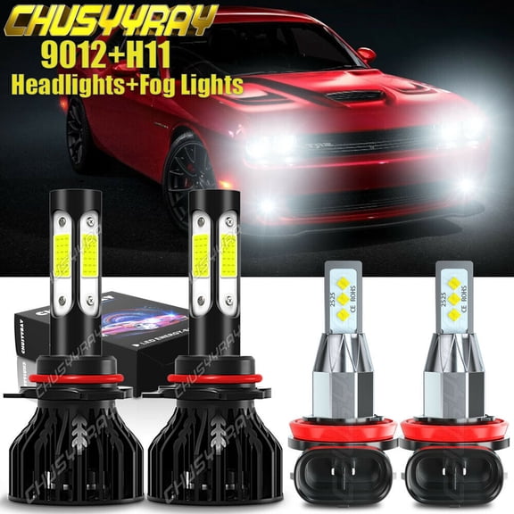 For Dodge Challenger 2015-2020 LED Headlights   Fog Lights Bulbs