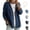 Dark Blue, variant on Women's Classic Button Front Denim Jacket – V-Neck, Breathable Fabric, Relaxed Casual Outerwear