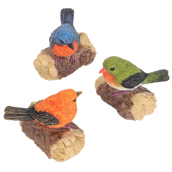 HOMEMAXS 3 Pcs Small Birds Statues Bird Decor Bird Ornaments Bird Figurines 5.5x5cm
