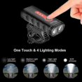 thumbnail image 4 of Luz para bicicleta, potente 2400 lúmenes, 4400 mAh, luz delantera para bicicleta, lámpara de faro LED recargable por USB, 4 modos de luz, resistente al agua IP65 para acampar, 4 of 5