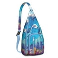 thumbnail image 1 of Underwater World Sling Backpack - Mystical Dolphin & Whale Cartoon Pattern, Multi-Pocket Daypack for Photography, 1 of 4