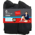thumbnail image 2 of Hanes ComfortBlend Over-the-Calf Crew Socks 6-Pack Black 6-12 Men's, 2 of 4