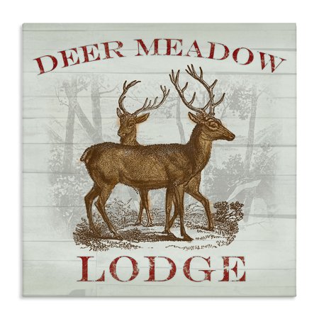 Stupell Industries Deer Meadow Lodge Canvas Wall Art design by Lula Bijoux & co., 30 x 30