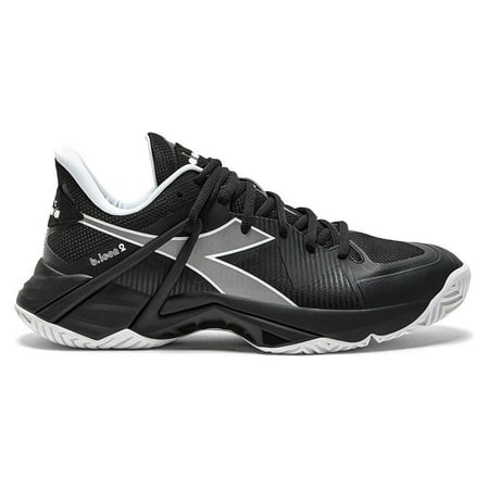 Diadora Men`s B.Icon 2 AG Tennis Shoes Black and Silver ( 11 )