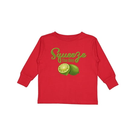 

Inktastic Lime Squeeze The Day Boys or Girls Long Sleeve Toddler T-Shirt