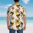 thumbnail image 4 of Fuzoiu Yellow Flowers Hummingbird Print Hawaiian Shirt for Men, Summer Beach Casual Short Sleeve Button Down Shirts, Men’s Beach Summer Shirts with Pocket,X-Large, 4 of 7