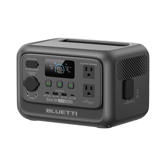 BLUETTI Elite 30 V2 Lightweight Portable Power Station, 288Wh 600W, Solar Generator for Outdoor Use