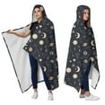 thumbnail image 2 of Wearable Blanket,Dark Blue Sun Moon Cloud Star Pattern Hooded Wearable Sherpa Blanket for Adults & Teens,Winter Poncho Shawl Wrap Cape Thick Warm,60"x80", 2 of 5