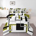 thumbnail image 1 of YST Black White Striped Comforter Twin,Gold Leopard Pattern Bedding,Geometric Bedding Comforter Sets,Modern Square Reversible Quilt with 1 Pillowcase Bedroom Decor, 1 of 5