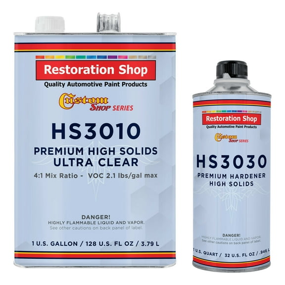 Restoration Shop Premium High Solids Ultra Clearcoat Auto Paint Kit, 2.1 VOC Gallon Kit