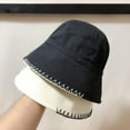 thumbnail image 2 of CoCopeaunts Men Bucket Hat Line Edge Brim Fisherman Hat Solid Color Black Bucket Cap Women Summer Sun Protector Basin Hat, 2 of 8