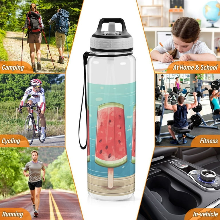Ice Cream Watermelon Sports Water Bottle Portable Travel Mug 32oz