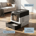 thumbnail image 4 of EIODEAR Convertible Enclosed Cat Litter Box with Pull-Out Drawer - 2-in-1 Covered & Open Top Pet Toilet, Odor Control & Anti-Tracking, 19.7", 4 of 10