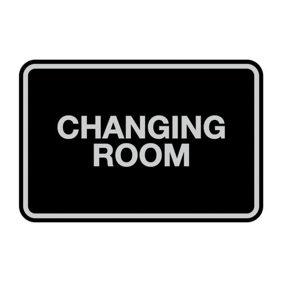 Classic Changing Room Sign (Black / Silver) - Small
