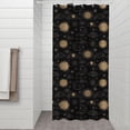 thumbnail image 2 of Black Gold Sun Moon Cloud Pattern Shower Curtain 36"x72" ,Bathroom Decorative Shower Curtains Set with 12 Hooks,Modern Waterproof Washable Shower Curtain, 2 of 6