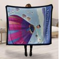 Albuquerque New Mexico Hot Air Balloon Purple Ultra Fleece Bed Sofa