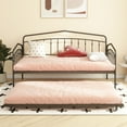 thumbnail image 2 of Tcbosik Twin Size Daybed with Trundle, Metal Sofa Bed Frame, Anti-Noise, Easy Assembly, Black, 2 of 9