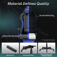thumbnail image 4 of SOONTRANS Leather Office Gaming Chair with Footrest, Blue, 4 of 6