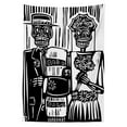 thumbnail image 3 of Ambesonne Day of the Dead Tablecloth Rectangular Table Cover, Bride and Groom, 52"x70", Black White, 3 of 4