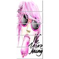 thumbnail image 2 of Aguichant Rose Fille Mangeant une Sucette - Portrait Moderne Art sur Toile, 2 of 3