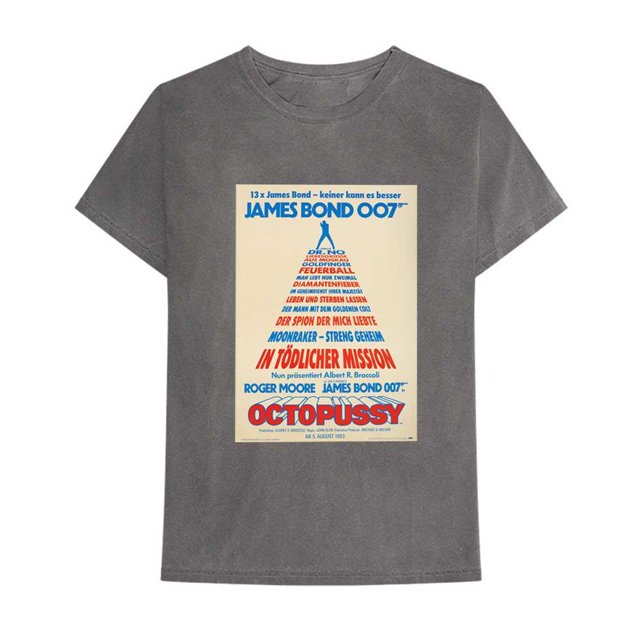 James Bond - Camiseta Octopussy German Póster de Algodón para Adultos Unisex (Gris Carbón)