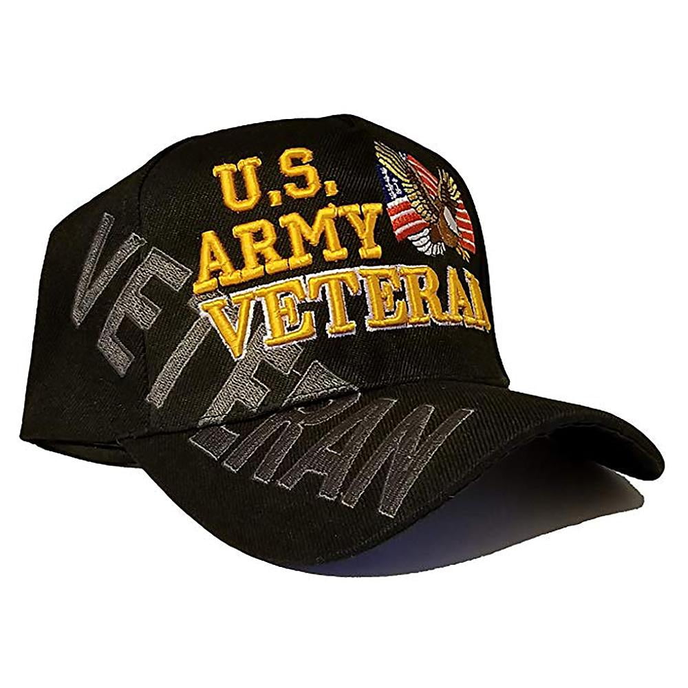 US Army Veteran Hat Black w/ Flag Eagle Logo - Walmart.com - Walmart.com
