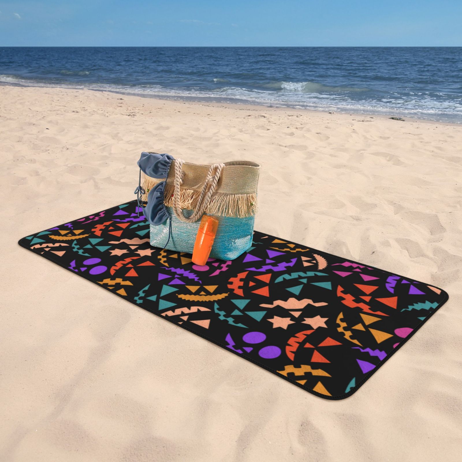 Cotton Bath Towels for Bathroom - Colorful Pumpkin Faces Microfiber Quick Dry Towels for Body Bath Sheets, Personalized Beach Towel, Soft Shower Towels for Travel Home Beach 27*55in