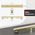 thumbnail image 2 of WEBANG 24 Inch Linear Shower Drain Rectangular Floor Drain with Accessories Reversible 2-in-1 Cover Tile Insert Grate Removable SUS304 Stainless Steel CUPC Certified Brushed Gold, 2 of 5
