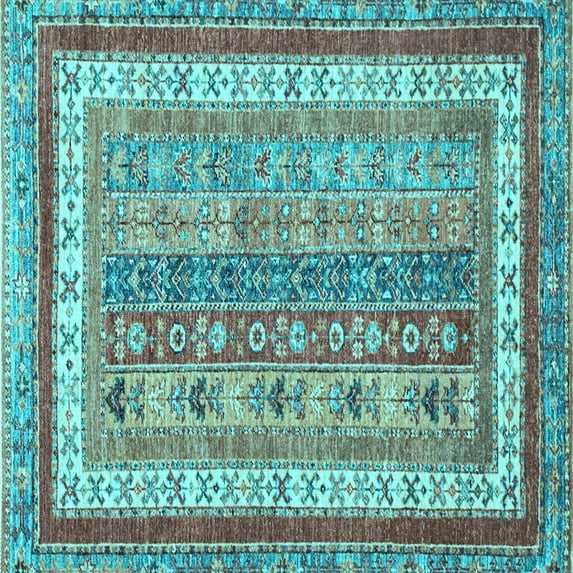 Ahgly Company Indoor Square Abstract Light Blue Modern Area Rugs, 4' Square