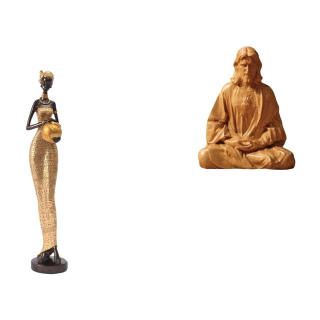 Estatua de Jesús, estatuas de mujeres, estatuas africanas, figuras, esculturas de corazones, de arte en resina, tallado realista, ideal para uso