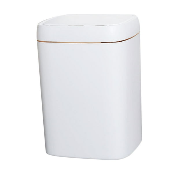 Bote de basura de inducción inteligente, bote de basura automático sin contacto, duradero para el dormitorio, impermeable blanco 13L