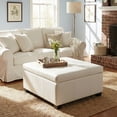 thumbnail image 1 of Noble House 34.25'' Large Square Ottoman Coffee Table,Beige, 1 of 10