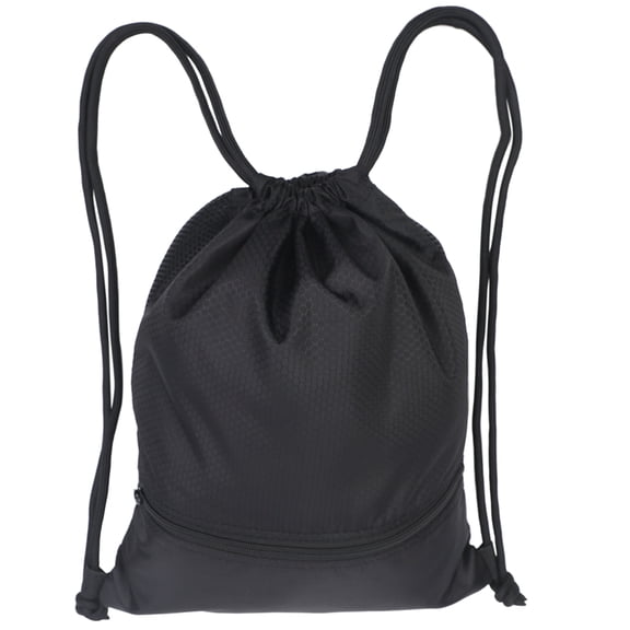 Outdoor Women Men Nylon Black Ultralight Backpack Football Basketball Bag String Drawstring Hunting Hiking Gym Sport Bags(Small),1 x Rope bag,Black