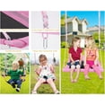 thumbnail image 5 of Veeboto Swing Sets for Backyard, 6-in-1 Heavy-Duty 700lbs Extra Large Swing Frame, Kids Swing Set with 3 Swing Seats Climbing Net/Ladder & Basketball Hoop, 5 of 7