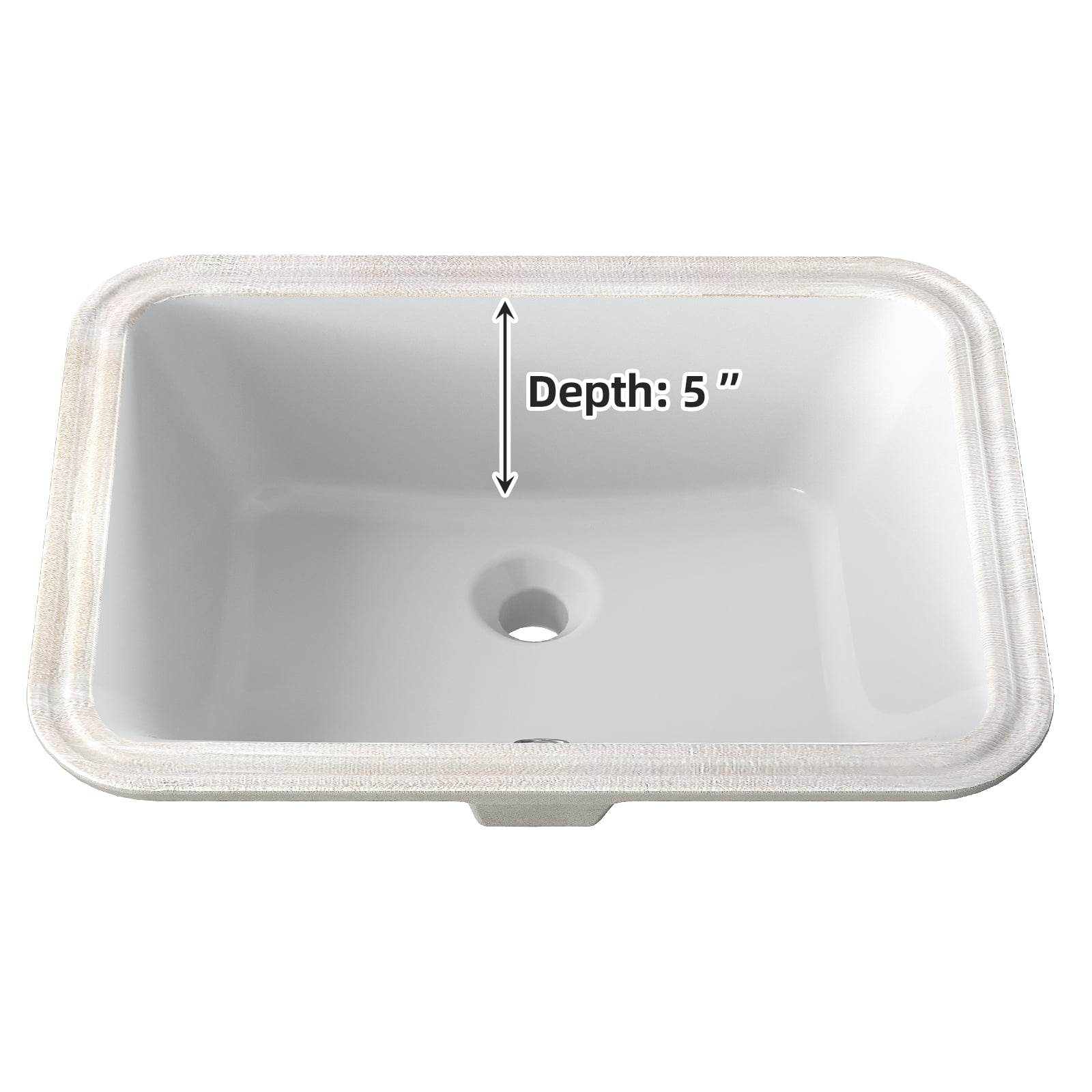 Undermount/Countertop Bathroom Sink, White Sink Undermount/Countertop Bathroom Sink, Porcelain Ceramic Lavatory Bathroom Vanity Sink with Overflow