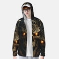 thumbnail image 3 of Picia Metal Evil Skull Women's Men's UPF 50+ Sun Protection Hoodie Shirt Long Sleeve SPF Fishing Outdoor UV Hiking Lightweight Shirts-XX-Large, 3 of 9