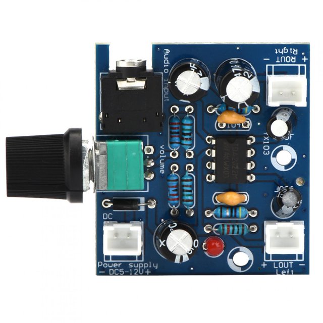 TDA2822 Fuente de alimentación única DC5-12V Módulo de audio de volumen de canal ajustable dual VoborMX herramienta