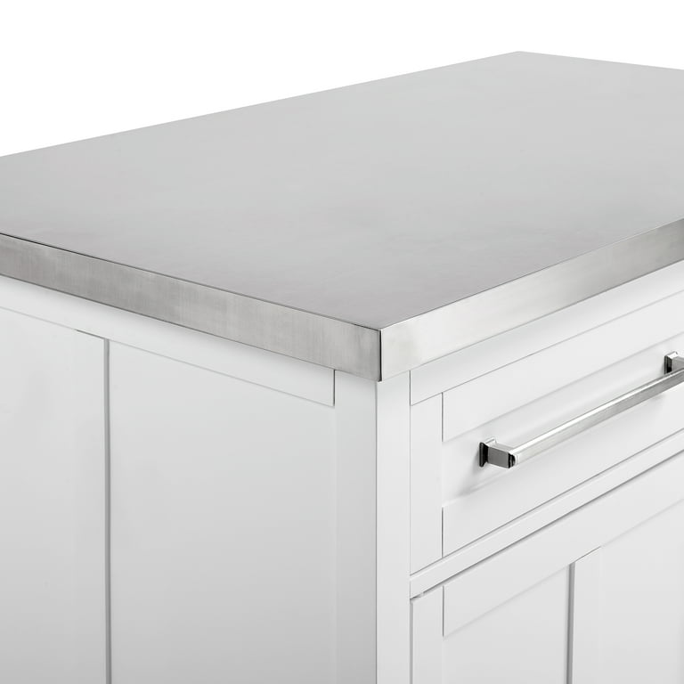 ★専用★＊Sylvia ＊Casserole・* Silvia Stainless Steel Top Kitchen Island W/Riley Stools