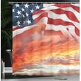 thumbnail image 4 of Ambesonne American Flag Shower Curtain, Skyline Clouds, 69"Wx84"L, Multicolor, 4 of 5