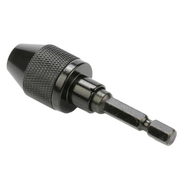 Vástago de accionamiento de impacto de 1/4 pulgadas, soporte de cambio rápido, herramienta adaptadora de mandril de broca hexagonal Negro Zulema Portabrocas sin llave