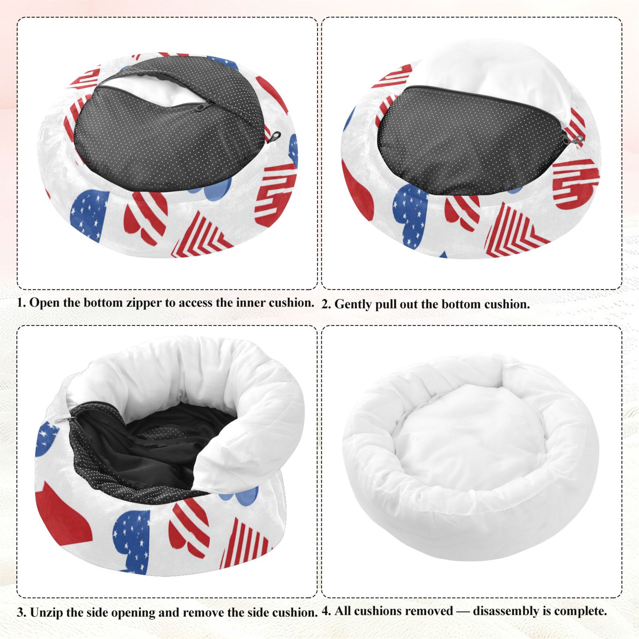Pet Bed Pet Mat Cozy Removable & Washable Comfort For Cats And Dogs 2d Pattern Of Hearts