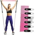 thumbnail image 2 of Pilates Bar Kit with Resistance Bands, Exercise Fitness Equipment for Women & Men, Home Gym Workouts Stainless Steel Stick Squat Yoga Pilates Flexbands Kit for Full Body Shaping（180lb）Pink, 2 of 9