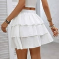 thumbnail image 4 of Jinhomg Womens Cute Skirts Flowy Ruffled Tiered Mini Skirts Casual Comfy High Waist Pleated Skirts 2025 Y2K Going Out Wear White L, 4 of 8