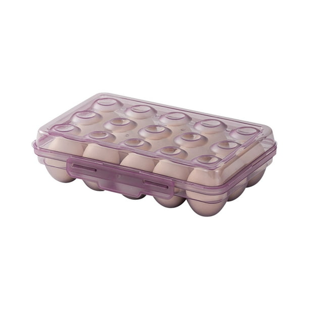 Contenedor Apilable para Huevos Xiying | Organizador de Refrigerador de Plástico Apto para Uso Alimentario | Portátil con Asa | 30,5 X 21 X 6,9 Cm | Diseño Transparente para Fácil Visibilidad | Caja