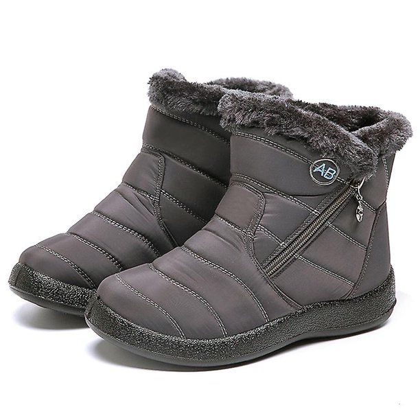 Winter Lightweight Thick Fur Ankle Waterproof 11cm Heel Boots For Women