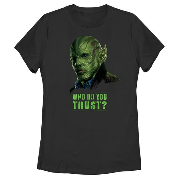 Women's Marvel: Secret Invasion Skrull Who Do You Trust Graphic Tee Black Large