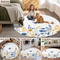 thumbnail image 6 of Spring Flowers Round Area&nbsp;Rug 5ft Watercolor Blue Yellow Lavender Daisy Floral Butterfly Non-Slip&nbsp;Washable Circle Rugs Soft Felt Indoor Floor Mat for Bedroom Kitchen Living Room Bathroom, 6 of 9