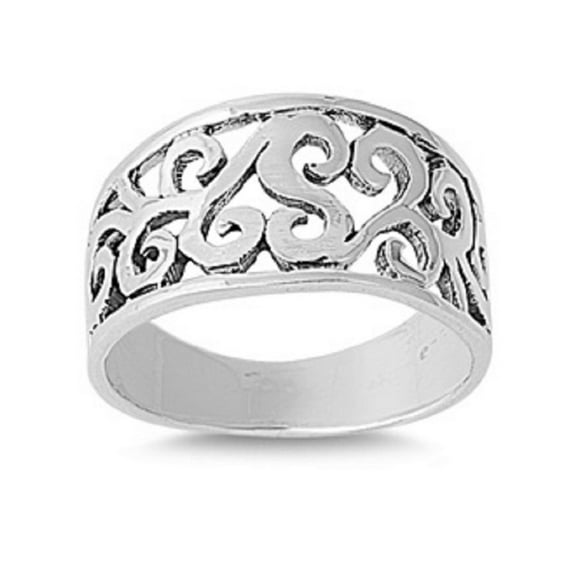 925 Sterling Silver Indo European Design Ring Size 10