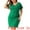 Green, variant on Plus Size Floral Bateau V Neck Short Sleeves Lace Dress 4X Black